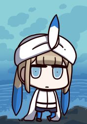 Rule 34 | 1boy, blonde hair, blue eyes, blue hair, captain nemo (fate), chibi, closed mouth, expressionless, fate/grand order, fate (series), gradient hair, l.n, long sleeves, looking at viewer, male focus, multicolored hair, nemo (fate), riyo (lyomsnpmp) (style), sleeves past wrists, solo, turban