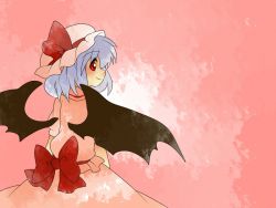 Rule 34 | bad id, bad pixiv id, bow, comic, female focus, hair bow, hammer (sunset beach), hat, large bow, light purple hair, looking back, red eyes, remilia scarlet, short hair, silent comic, smile, solo, touhou, wings