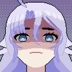 Rule 34 | cursed crystal, disappointed, long hair, phase connect, pixel art, shisui michiru (phase connect), tagme