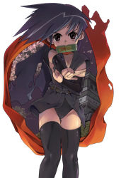 Rule 34 | black hair, elbow gloves, gloves, mouth hold, ninja, satou toshiyuki, scarf, scroll, solo, thighhighs