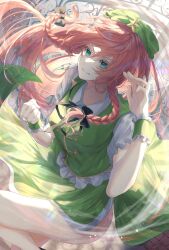 Rule 34 | 1girl, absurdres, black bow, bow, braid, breasts, clenched hand, closed mouth, collared shirt, duplicate, green headwear, green skirt, green vest, hair between eyes, hat, hat ornament, highres, hong meiling, long hair, looking at viewer, medium breasts, pixel-perfect duplicate, puffy short sleeves, puffy sleeves, red hair, shirt, short sleeves, skirt, star (symbol), star hat ornament, toku kekakewanko, touhou, twin braids, vest, white shirt, wrist cuffs