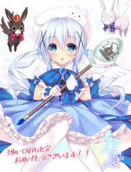 Rule 34 | 1girl, :o, animal, anko (gochiusa), bad id, bad pixiv id, blue bow, blue dress, blue eyes, blue hair, blush, bow, brooch, brown wings, character hat, circle skirt, commentary request, dress, flying, gloves, gochuumon wa usagi desu ka?, hair ornament, hat, holding, holding spoon, jewelry, kafuu chino, long hair, low twintails, oversized object, pantyhose, parted lips, puffy short sleeves, puffy sleeves, rabbit, revision, ringlets, shirt, short sleeves, signature, sleeveless, sleeveless dress, spoon, tippy (gochiusa), translation request, twintails, very long hair, white gloves, white hat, white pantyhose, white shirt, white wings, wild geese, winged animal, wings, x hair ornament, yunagi amane
