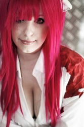 Rule 34 | breasts, cleavage, cosplay, elfen lied, horns, k-a-n-a, kaede (character), lucy (elfen lied), lucy (elfen lied) (cosplay), photo (medium), single horn