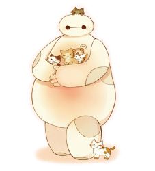 Rule 34 | :3, animal, ayu (mog), bad id, bad pixiv id, baymax, big hero 6, black eyes, cat, closed eyes, full body, holding, holding animal, looking at viewer, marvel, no humans, non-humanoid robot, one eye closed, revision, robot, simple background, solo, standing, white background
