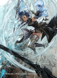 Rule 34 | 1girl, athena (fire emblem), black hair, boots, faceless, faceless male, fire emblem, fire emblem: new mystery of the emblem, fire emblem: shadow dragon, fire emblem cipher, gloves, highres, long hair, nintendo, official art, ship, topless male, solo, solo focus, sparkle, sword, tattoo, teeth, water, watercraft, weapon, yellow eyes