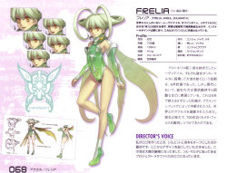 Rule 34 | 00s, 1girl, :d, :o, :|, ankle boots, antenna hair, ar tonelico, ar tonelico ii, arms at sides, artbook, ass, back, blush, bodysuit, boots, character name, character profile, character sheet, closed mouth, curly hair, detached sleeves, embarrassed, expressions, fairy wings, flat chest, flipped hair, frelia (ar tonelico), frelia ansul solmarta, full body, green hair, green nails, gust, half-closed eyes, happy, highres, leg lift, legs, legs apart, leotard, light smile, logo, looking at viewer, multiple views, nagi ryou, nail polish, official art, open mouth, page number, portrait, purple background, raised eyebrows, scan, shadow, sketch, sleeves past wrists, smile, standing, standing on one leg, stats, sweatdrop, tiptoes, turnaround, turtleneck, white background, wings, yellow eyes