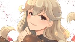 Rule 34 | 1girl, blonde hair, bow, brown eyes, faye (fire emblem), fire emblem, fire emblem echoes: shadows of valentia, hair bow, highres, long hair, low-braided long hair, low-tied long hair, nakabayashi zun, nintendo, parted lips, pink bow, simple background, solo, white background