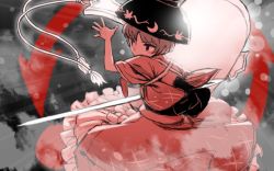 Rule 34 | 1girl, bowl, bowl hat, hammer, hat, japanese clothes, kimono, limited palette, meimaru inuchiyo, miracle mallet, needle, one-hour drawing challenge, short hair, short sleeves, sukuna shinmyoumaru, touhou