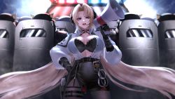 Rule 34 | 1girl, 6+others, azur lane, banned artist, belt, black belt, black bra, black choker, black gloves, black pantyhose, black skirt, blonde hair, blouse, blue eyes, bra, breasts, bridal garter, choker, cleavage, collarbone, collared shirt, commentary request, cowboy shot, cuffs, elbow gloves, floating hair, gloves, hand on own hip, handcuffs, headset, high-waist pantyhose, high-waist skirt, holding, holding megaphone, holstered, impossible hair, kronshtadt (azur lane), kronshtadt (begin the rush!) (azur lane), large breasts, long hair, long sleeves, looking at viewer, megaphone, miniskirt, mole, mole on breast, multiple others, necomilk, official alternate costume, open clothes, open mouth, open shirt, pantyhose, parted bangs, pencil skirt, police badge, revision, riot shield, shield, shirt, sidelocks, skirt, solo focus, standing, stomach, swat, underwear, very long hair, white shirt