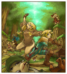 Rule 34 | 2boys, 4girls, archer (fft), battle, blonde hair, blood, boots, breasts, broken tooth, covering breasts, covering privates, face punch, final fantasy, final fantasy tactics, forced, forest, gameplay mechanics, geomancer (fft), gloves, in the face, injury, jumping, knight (fft), large breasts, long hair, mimonel, monk (fft), multiple boys, multiple girls, nature, punching, ramza beoulve, smile, square enix, tears, teeth, thief (fft), topless, underwear, underwear only, undressing