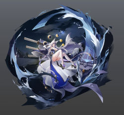 Rule 34 | 1girl, absurdly long hair, absurdres, animal ears, ass, azur lane, black footwear, blue butterfly, breasts, bug, butterfly, butterfly on hand, flight deck, fox ears, fox tail, full body, geta, grey background, grey hair, highres, insect, japanese clothes, katana, kimono, kitsune, kyuubi, large breasts, long hair, long sleeves, moon phases, multiple swords, multiple tails, purple eyes, rigging, shinano (azur lane), skirt, solo, sword, tail, thighhighs, thighs, tsuru ai momono, very long hair, water, weapon, white skirt, white thighhighs, wide sleeves