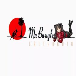 Rule 34 | 1girl, album cover, album name, black hair, black skirt, black thighhighs, blue eyes, california (album), controller, cover, english text, fate/stay night, fate (series), group name, long hair, lying, mr. bungle, no shoes, on stomach, palm tree, pleated skirt, red shirt, red sweater, shirt, silhouette, skirt, smug, socks, sweater, thighhighs, third-party edit, tohsaka rin, tree, two side up, white background, zettai ryouiki