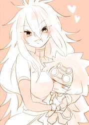 Rule 34 | 1boy, 1girl, blush, breasts, eyewear on head, glasses, heart, highres, inazuma eleven (series), inazuma eleven go chrono stone, large breasts, long hair, looking at viewer, red eyes, simple background, smile