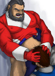 Rule 34 | 2boys, age difference, bara, beard, character request, copyright request, deepthroat, facial hair, fat, fat man, fellatio, hawawo, male focus, multiple boys, old, old man, oral, silver hair, size difference, yaoi