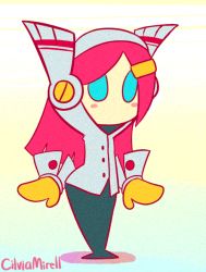 Rule 34 | 1girl, animated, animated gif, artist name, ass shake, blue eyes, blush, blush stickers, cilviamirell, female focus, hair ornament, hairclip, hip focus, kirby: planet robobot, kirby (series), long hair, nintendo, pink hair, solo, susie (kirby), wide hips