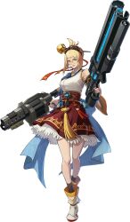 Rule 34 | 1girl, absurdres, artist request, blonde hair, blue eyes, breasts, dnf duel, dungeon and fighter, female gunner (dungeon and fighter), full body, glasses, gun, gunner (dungeon and fighter), highres, holding, holding weapon, huge weapon, large breasts, launcher (dungeon and fighter), looking at viewer, official art, revolver grenade launcher, skirt, solo, standing, transparent background, weapon