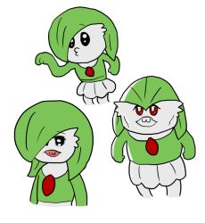 Rule 34 | 1girl, black eyes, bob cut, bobunemimimmi, closed mouth, colored skin, cowboy shot, creatures (company), cropped legs, female focus, flat chest, game freak, gardevoir, gen 3 pokemon, green hair, green skin, hair between eyes, hair over one eye, hand up, lotosu, miniskirt, multicolored skin, multiple views, nintendo, o3o, open mouth, pleated skirt, pokemon, pokemon (creature), poptepipic, red eyes, short hair, simple background, sketch, skirt, standing, two-tone skin, upper body, white background, white skin, white skirt