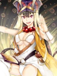 Rule 34 | 1girl, bikini, black hair, breasts, fate/grand order, fate (series), long hair, nattapuumuu, open mouth, red eyes, robe, solo, swimsuit, thighhighs, very long hair, white bikini, white robe, white thighhighs, xuangzang sanzang (fate)