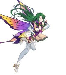 Rule 34 | 1girl, alternate costume, bare shoulders, book, boots, breasts, cape, cecilia (fire emblem), cleavage, dress, elbow gloves, female focus, fire emblem, fire emblem: the binding blade, fire emblem heroes, flower, full body, gloves, gold trim, gradient clothes, green eyes, green hair, haru (hiyori-kohal), high heel boots, high heels, highres, holding, holding book, leg up, long hair, looking away, matching hair/eyes, medium breasts, nintendo, non-web source, official art, open book, plant, short dress, sleeveless, smile, solo, thigh boots, thorns, transparent background, vines