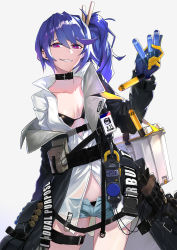 Rule 34 | 1girl, 20mm grenade, 20x30mm grenade, 20x30mm lv heab k167, 20x30mm lv p k168, airburst round, ammunition, anti-materiel cartridge, bikini, black bikini, black coat, blouse, blue hair, blue shorts, blush, breasts, buckle, cannon cartridge, character name, chinese commentary, clothes pin, coat, collarbone, commentary request, cooler, dropping, dummy round, earrings, explosive, fragmentation grenade, fragmentation warhead, girls&#039; frontline, grenade, grenade cartridge, hair between eyes, high-explosive airburst round, high-explosive cartridge, highres, holding, holding grenade, jewelry, k11 (girls&#039; frontline), large-caliber cartridge, leather choker, long hair, long shirt, long sleeves, medium breasts, messy hair, military cartridge, multimeter, multiple earrings, name tag, off shoulder, open clothes, open coat, open fly, parted lips, photoshop (medium), pouch, precision-guided munition, purple eyes, see-through, shirt, short shorts, shorts, side ponytail, sidelocks, simple background, smart grenade, smile, snap-fit buckle, solo, stud earrings, subsonic ammunition, swimsuit, thighs, trench coat, white background, white shirt, xiaozilongjiang