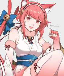Rule 34 | 1girl, :d, animal ears, cat ears, cat tail, dress, elbow gloves, fang, fingerless gloves, fire emblem, fire emblem fates, fire emblem heroes, fur trim, gloves, hairband, highres, japanese clothes, looking at viewer, nintendo, official alternate costume, open mouth, paw pose, peach11 01, pink eyes, pink gloves, pink hair, pink thighhighs, sakura (fire emblem), short hair, sleeveless, sleeveless dress, smile, solo, tail, thighhighs, twitter username, white dress, white thighhighs