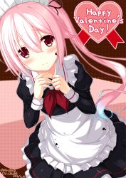 Rule 34 | 10s, 1girl, alternate costume, alternate headwear, amaya kyou, apron, blue hair, blush, chocolate, chocolate on clothes, chocolate on face, dated, enmaided, food, food on face, frills, gradient hair, hair between eyes, hair ribbon, happy valentine, harusame (kancolle), kantai collection, long hair, long sleeves, looking at viewer, maid, maid apron, maid headdress, multicolored hair, pink hair, puffy long sleeves, puffy sleeves, red eyes, ribbon, side ponytail, skirt, solo, valentine