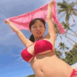 Rule 34 | 1girl, animated, animated gif, asian, ass, bikini, breasts, large breasts, lowres, photo (medium), rio natsume, solo, swimsuit