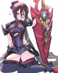 Rule 34 | 1girl, absurdres, aegis sword (xenoblade), alternate costume, black gloves, chest jewel, cosplay, earrings, fingerless gloves, gloves, highres, holding, holding weapon, jewelry, juneplums, morag ladair (xenoblade), pyra (xenoblade), pyra (xenoblade) (cosplay), red shorts, short shorts, shorts, solo, sword, thighhighs, tiara, weapon, xenoblade chronicles (series), xenoblade chronicles 2