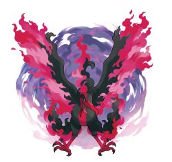 Rule 34 | absurdres, beak, blue eyes, creatures (company), fiery hair, fiery wings, galarian form, galarian moltres, game freak, gen 8 pokemon, highres, legendary pokemon, nintendo, official art, open mouth, pokemon, pokemon (creature), solo, talons, tongue, tongue out, transparent background, wings