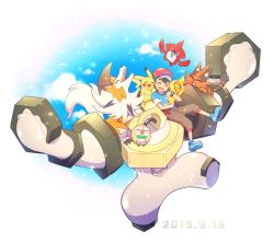 Rule 34 | 1boy, :d, ame (ame025), ash ketchum, baseball cap, blue footwear, bracelet, brown pants, closed eyes, commentary request, creatures (company), dated, game freak, gen 1 pokemon, gen 4 pokemon, gen 7 pokemon, hat, highres, holding, holding trophy, jewelry, lycanroc, lycanroc (dusk), male focus, melmetal, mythical pokemon, nintendo, open mouth, pants, pikachu, pokemon, pokemon (anime), pokemon (creature), pokemon sm (anime), red headwear, rotom, rotom dex, rowlet, shirt, shoes, short hair, short sleeves, sitting, smile, striped clothes, striped shirt, t-shirt, tongue, torracat, trophy, z-ring, |d