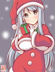 Rule 34 | alternate costume, artist logo, dated, kanon (kurogane knights), kantai collection, official alternate costume, one-hour drawing challenge, open mouth, santa costume, shoukaku (kancolle), smile