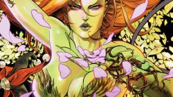 Rule 34 | 1girl, bare shoulders, breasts, cleavage, dc comics, green eyes, highres, large breasts, long hair, poison ivy