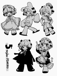 Rule 34 | 1girl, :3, :o, ;3, alternate costume, animal ears, animal hood, apron, arm at side, back bow, black jack (character), black jack (character) (cosplay), black jack (series), blush, bob cut, bonnet, bow, bowtie, broom, character name, closed eyes, closed mouth, coat, collared dress, cosplay, dixie cup hat, dress, enmaided, enugani05, fake animal ears, fashion, frilled apron, frilled dress, frilled kimono, frilled sleeves, frills, full body, greyscale, hair bow, hand up, hands on own hips, hat, highres, holding, holding broom, holding scalpel, hood, hood up, hoodie, japanese clothes, kimono, leg up, lolita fashion, long sleeves, looking at viewer, maid, maid apron, maid headdress, military hat, monochrome, multiple hair bows, multiple views, neck ribbon, obi, obijime, one eye closed, open mouth, pinoko, pleated skirt, rabbit hood, ribbon, sailor, sailor collar, sailor hat, sandals, sash, scalpel, shoes, short hair, short sleeves, shorts, simple background, skirt, sleeves past fingers, sleeves past wrists, slippers, smile, socks, sparkle, standing, u u, very long sleeves, wa lolita, wide sleeves, zouri