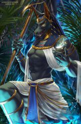 Rule 34 | anubis (mythology), egyptian, egyptian clothes, egyptian mythology, furry, furry male, god of war, highres, jackal, non-web source, pharaoh