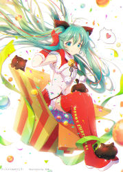 Rule 34 | 1girl, animal, animal ears, aqua eyes, aqua hair, bell, boots, cat, cat ears, christmas, elbow gloves, floating hair, gift, gloves, hatsune miku, heart, highres, jingle bell, lengchan (fu626878068), long hair, looking at viewer, merry christmas, red footwear, red gloves, red thighhighs, sitting, skirt, smile, spoken heart, thigh boots, thighhighs, very long hair, vocaloid, white background, zettai ryouiki