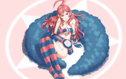 Rule 34 | ahoge, belt, gloves, long hair, nude, red eyes, red hair, sf-a2 miki, smile, thighhighs, vocaloid