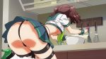 Rule 34 | 10s, 1girl, angel, animated, ass, ass shake, breasts, brown hair, cooking, curvy, high heels, highres, hip focus, huge ass, indoors, kitchen, large breasts, leaning, leaning forward, long hair, nanatsu no bitoku, panties, raphael (nanatsu no bitoku), school uniform, shiny skin, skirt, solo, thick thighs, thighhighs, thighs, thong, twintails, underboob, underwear, upskirt, video, wide hips, wristband