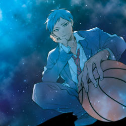 Rule 34 | 1boy, aomine daiki, bad id, bad pixiv id, ball, basketball, basketball (object), blue eyes, blue hair, collared shirt, diagonal-striped clothes, diagonal-striped necktie, diagonal-striped neckwear, foreshortening, hand on own cheek, hand on own face, head rest, kuroko no basuke, looking at viewer, looking down, male focus, necktie, night, night sky, noeru (putty), pants, red necktie, school uniform, shirt, shoes, sky, solo, squatting, star (sky), starry sky, striped clothes, striped necktie, striped neckwear, white shirt
