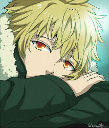 Rule 34 | 10s, 1boy, artist name, bad id, bad pixiv id, blonde hair, fur collar, looking at viewer, male focus, noragami, orange eyes, signature, solo, wani (fadgrith), yukine (noragami)