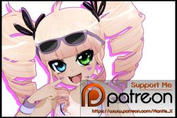 Rule 34 | 1girl, 3d, child, drill hair, eyebrows, glasses, gs-mantis, hair ornament, hair ribbon, heart, heterochromia, long hair, looking at viewer, nail polish, open mouth, original, patoot, patreon, ribbon, shadow, solo, tan, tanline, transparent background, twin drills, twintails, upper body