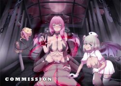 +_+ 1boy 2girls @_@ azur_lane black_thighhighs breasts censored chain cleavage commander_(azur_lane) commission cowgirl_position cum cum_in_pussy cum_overflow currytaart demon_horns demon_tail demon_wings devonshire_(azur_lane) devonshire_(sadistic_demon)_(azur_lane) garter_straps girl_on_top gloves grabbing grabbing_another&#039;s_breast green_eyes group_sex hair_bun hat heart heart-shaped_pupils heart_tail heavy_breathing hetero highres horns large_breasts manchester_(azur_lane) manchester_(midnight_devil_in_white)_(azur_lane) manjuu_(azur_lane) moon mosaic_censoring multiple_girls navel night night_sky nipples nurse_cap official_alternate_costume pleated_skirt pov purple_hair red_sky sex single_hair_bun skirt sky stomach straddling sword symbol-shaped_pupils tail thighhighs threesome weapon white_garter_straps white_gloves white_skirt white_thighhighs wings yellow_eyes