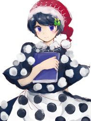 Rule 34 | 1girl, bad id, bad pixiv id, black hair, blue eyes, book, bow, doremy sweet, dress, green bow, hair bow, hair ribbon, hat, looking at viewer, nightcap, pom pom (clothes), ribbon, short hair, sketch, smile, solo, tama (hiroshige 36), touhou, yellow bow