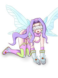 Rule 34 | 1girl, digimon, digimon frontier, fairimon, fairy, gloves, simple background, solo, white background, wings
