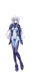 Rule 34 | 1girl, bodysuit, fortified suit, highres, inia sestina, light purple hair, long hair, muv-luv, muv-luv alternative, muv-luv total eclipse, pilot suit, solo
