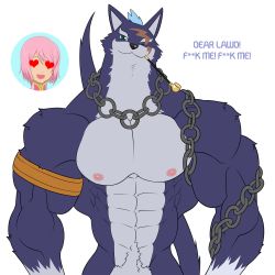 Rule 34 | 1boy, 1girl, artist request, dog, estellise sidos heurassein, furry, highres, imminent penetration, muscular, pink hair, princess, repede (tales), source request, standing, tagme, tales of (series), tales of vesperia, upper body, white background