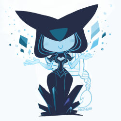 Rule 34 | 1girl, armor, blue skin, blue theme, braid, breasts, chibi, cleavage, cleavage cutout, clothing cutout, colored skin, covered eyes, helmet, helmet over eyes, ice crystal, inkinesss, league of legends, lissandra (league of legends), long hair, monochrome, pauldrons, shoulder armor, shrugging, single braid, narrow waist, solo, very long hair, white hair