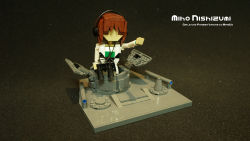Rule 34 | 10s, 1girl, absurdres, binoculars, girls und panzer, highres, lego, mike vd, nishizumi miho, pointing