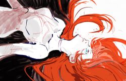 1girl bodysuit highres jie_deng limited_palette long_hair looking_up neon_genesis_evangelion parted_lips pilot_suit plugsuit red_hair sketch solo souryuu_asuka_langley sparkle