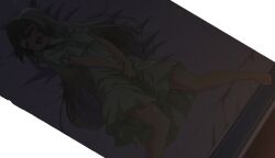 Rule 34 | 1girl, anime screenshot, bed, closed eyes, covered erect nipples, female masturbation, futoku no guild, highres, long hair, lying, maidena angers, masturbation, open mouth, screencap, stitched, third-party edit, white hair