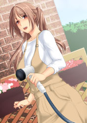 Rule 34 | 1girl, brown eyes, brown hair, gardening, kawai fuguri, long hair, sakai natsuki